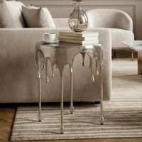 Beistelltisch 43cm Alu Anstelltisch Tropfen Wohnzimmertisch Couchtisch Rund – Ansicht 1