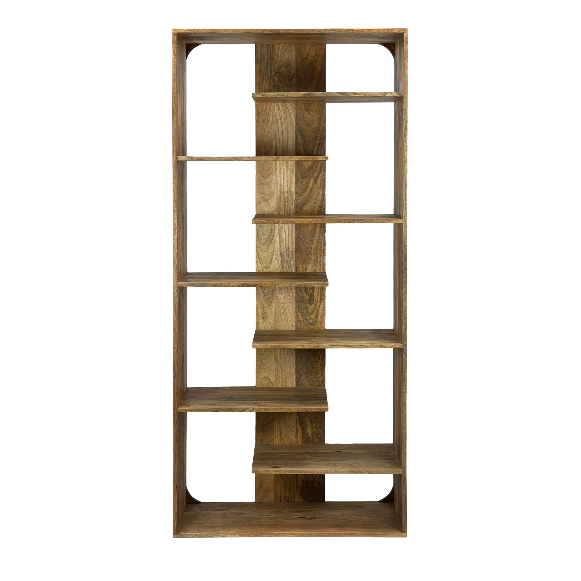 Bücherregal Massivholz Stauraumregal 200cm Wohnregal modern hoch Standregal – Ansicht 6