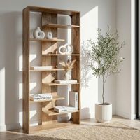 Bücherregal Massivholz Stauraumregal 200cm Wohnregal modern hoch Standregal – Ansicht 2