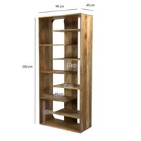 Bücherregal Massivholz Stauraumregal 200cm Wohnregal modern hoch Standregal – Ansicht 3