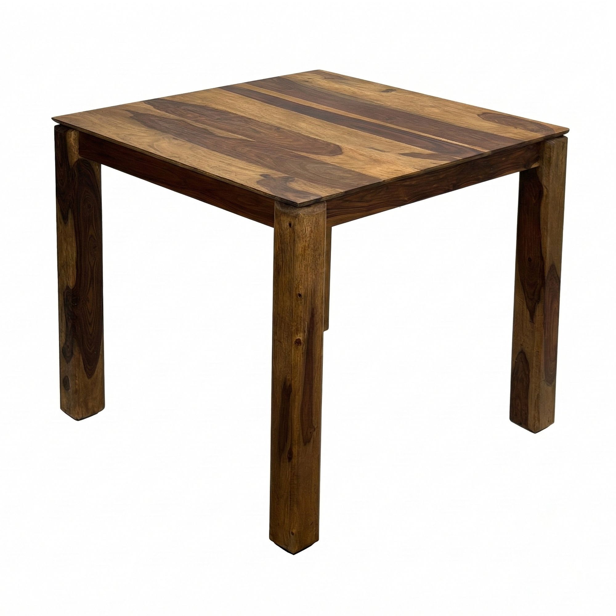 FineBuy Esstisch Massivholz Sheesham 80x80 cm Dunkelbraun - Quadratischer Esszimmertisch Holz - Küchentisch modern für 4 Personen - Stabiler Holztisch - Tisch für Esszimmer Bistrotisch Handmade