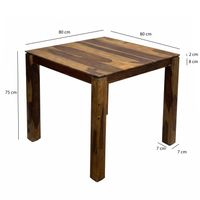Esstisch Massivholz 80cm Esszimmertisch Sheesham Küchentisch 4 Personen Tisch – Ansicht 3