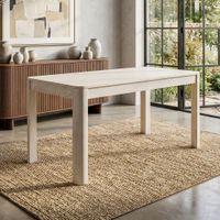 Esstisch Massivholz 120cm Esszimmertisch White Wash Küchentisch 6 Personen Tisch – Ansicht 1
