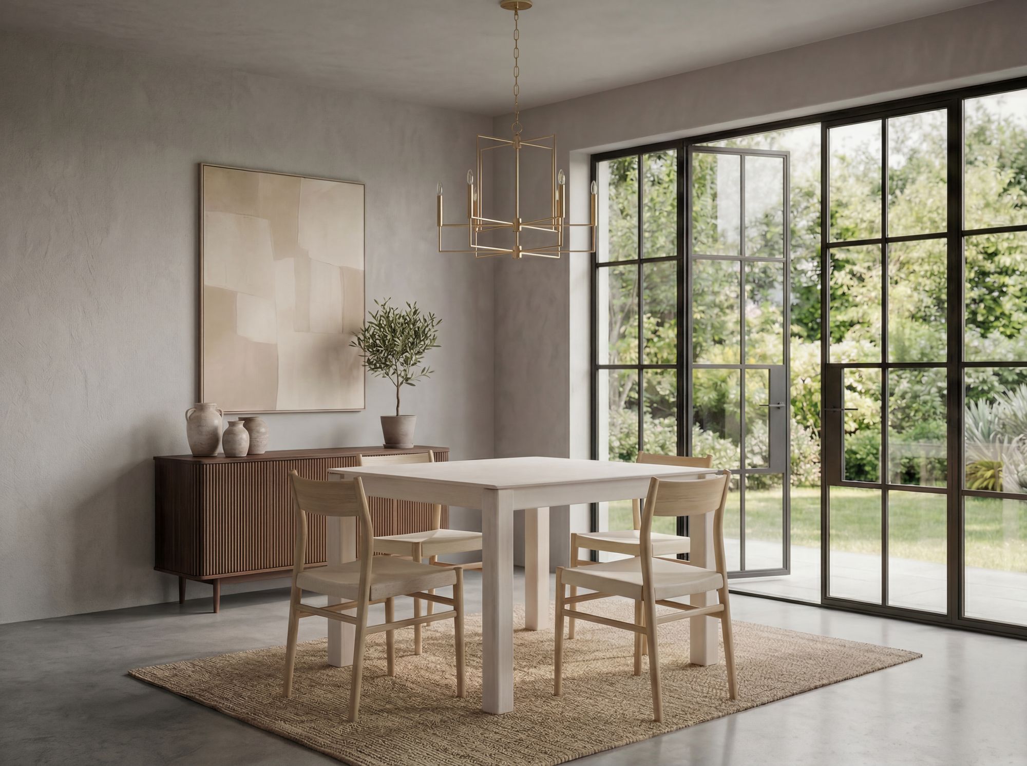 Esstisch Massivholz 80cm Esszimmertisch White Wash Küchentisch 4 Personen Tisch – Ansicht 4