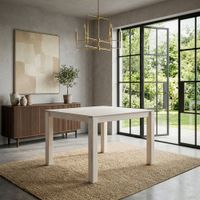 Esstisch Massivholz 80cm Esszimmertisch White Wash Küchentisch 4 Personen Tisch – Ansicht 2