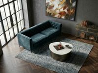 Couchtisch 63cm Marmor Weiß Wohnzimmertisch Sofatisch Metall Beistelltisch Alu – Ansicht 4