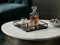 Couchtisch 63cm Marmor Weiß Wohnzimmertisch Sofatisch Metall Beistelltisch Alu – Ansicht 5
