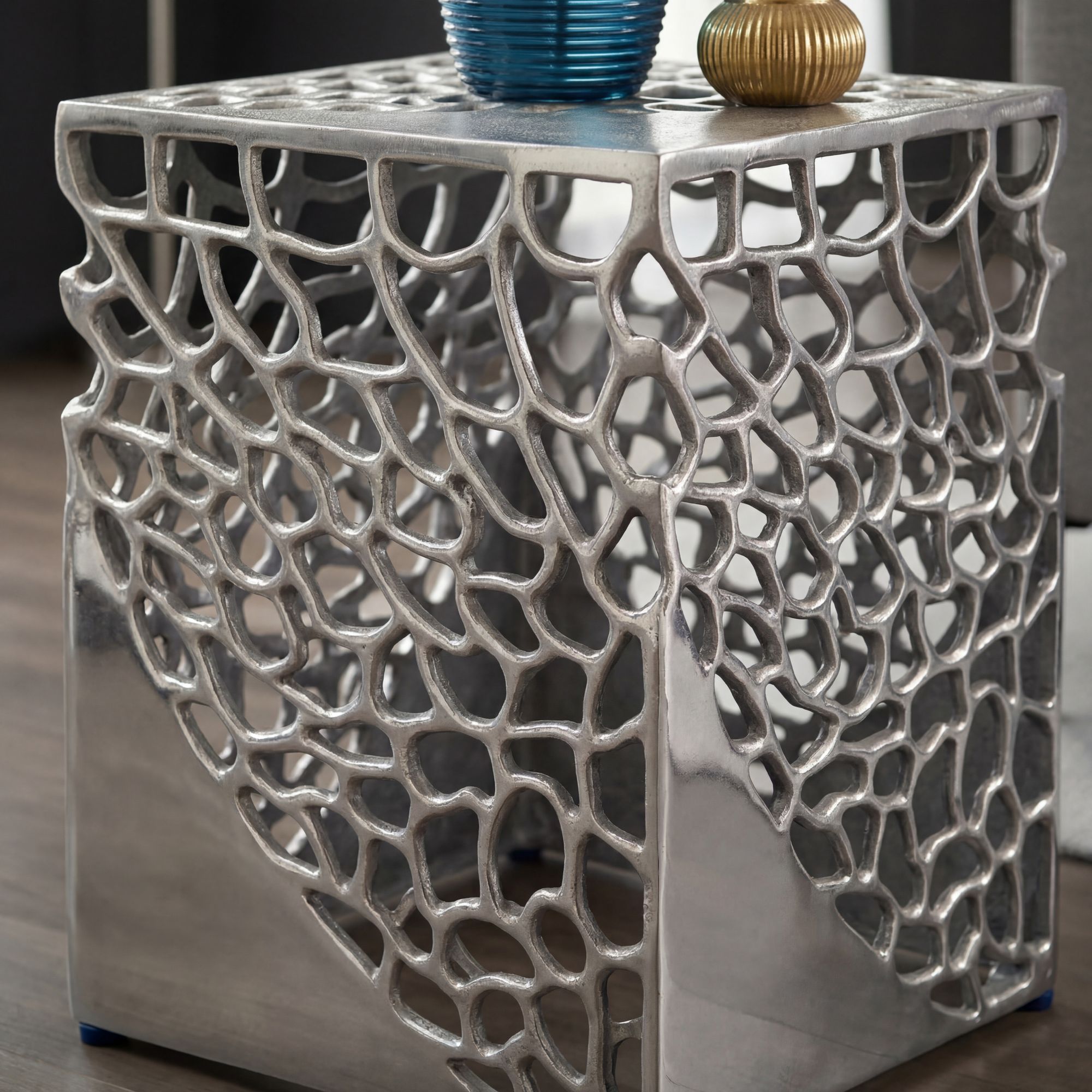 Satztisch 2er Set Beistelltisch Metall Aluminium Couchtisch Wohnzimmertisch Alu – Ansicht 5