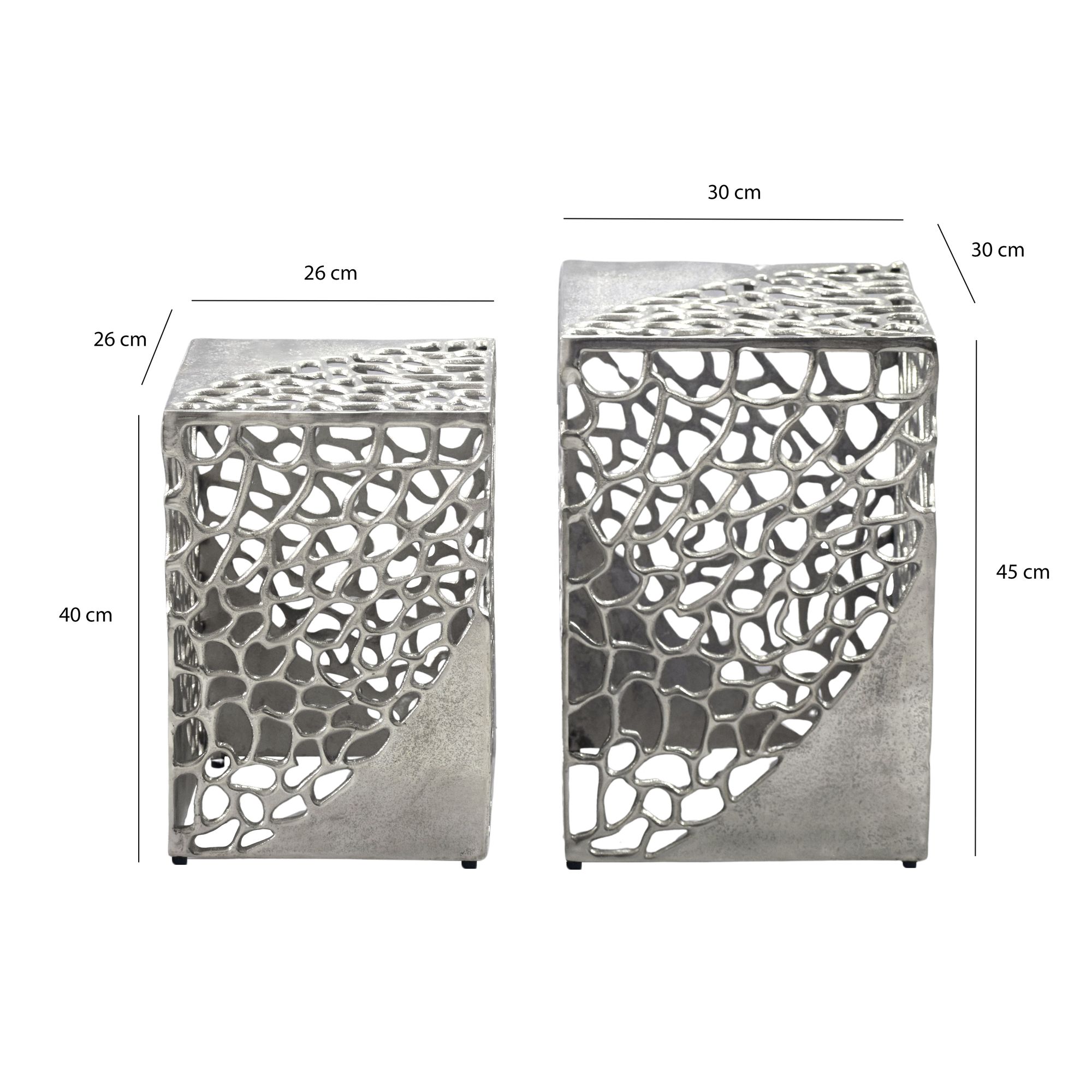 Satztisch 2er Set Beistelltisch Metall Aluminium Couchtisch Wohnzimmertisch Alu – Ansicht 3