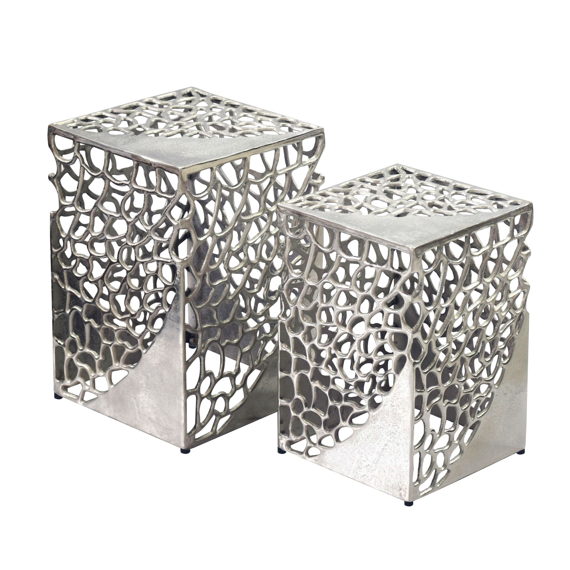 Satztisch 2er Set Beistelltisch Metall Aluminium Couchtisch Wohnzimmertisch Alu – Ansicht 6