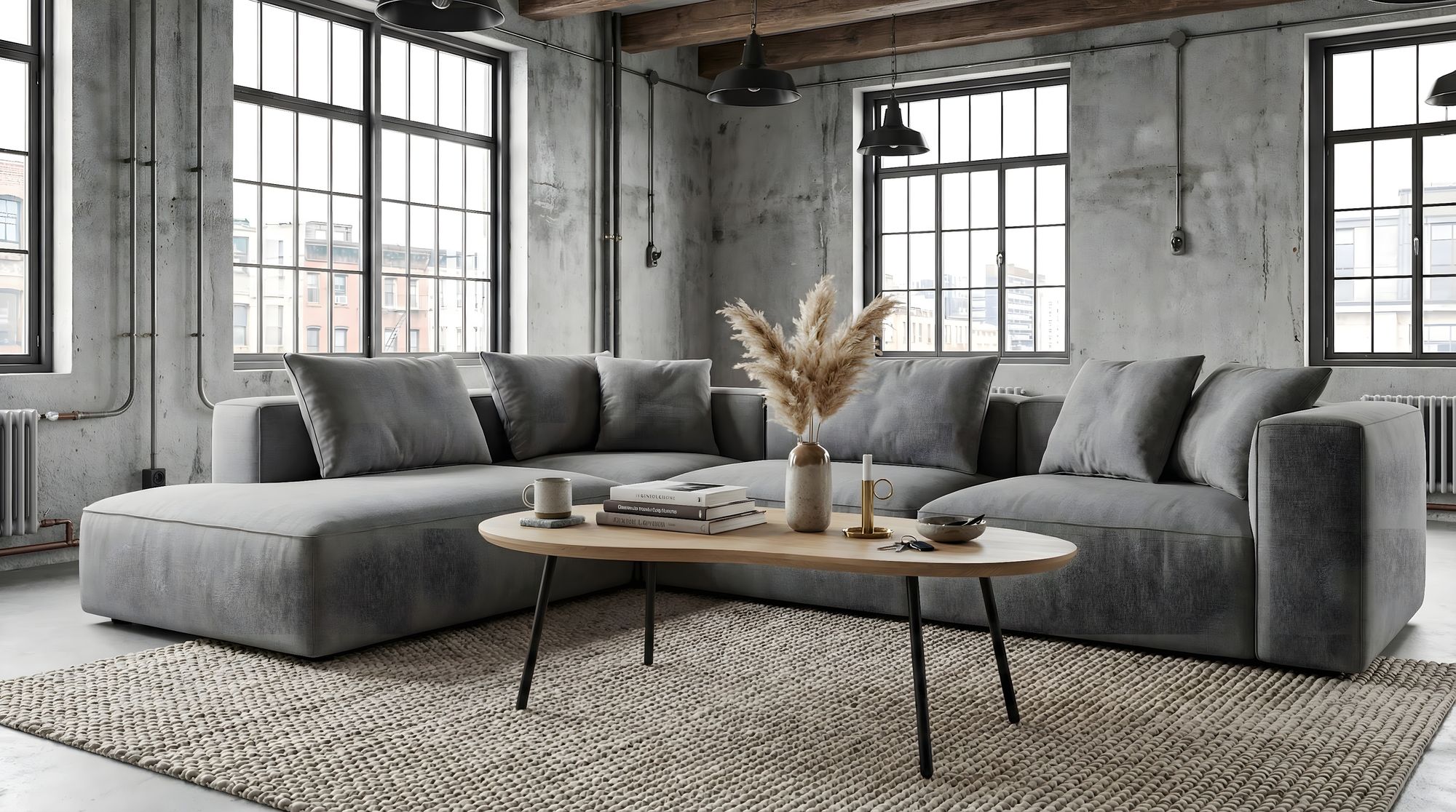Couchtisch Nierenform 122cm Massivholz white wash Wohnzimmertisch Beistelltisch – Ansicht 2