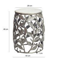 Beistelltisch 40cm Marmor Wohnzimmertisch Alu Sofatisch Couchtisch Rund Metall – Ansicht 3