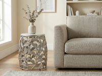 Beistelltisch 40cm Marmor Wohnzimmertisch Alu Sofatisch Couchtisch Rund Metall – Ansicht 2