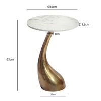 Beistelltisch 45cm Gold Marmor Wohnzimmertisch Alu Sofatisch Couchtisch Rund – Ansicht 3