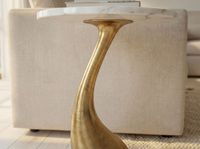 Beistelltisch 45cm Gold Marmor Wohnzimmertisch Alu Sofatisch Couchtisch Rund – Ansicht 5