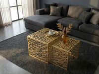 Satztisch 2er Set Couchtisch Aluminium Beistelltisch Metall Wohnzimmertisch Alu – Ansicht 5