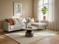 Couchtisch mit Marmor Platte weiß Wohnzimmertisch Sofatisch Metall rund 60cm – Ansicht 2