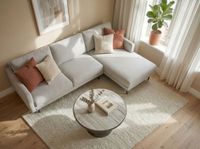 Couchtisch mit Marmor Platte weiß Wohnzimmertisch Sofatisch Metall rund 60cm – Ansicht 4