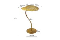 Beistelltisch Alu Gold 40x38cm Blattform Wohnzimmertisch Couchtisch Anstelltisch – Ansicht 3