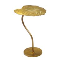 Beistelltisch Alu Gold 40x38cm Blattform Wohnzimmertisch Couchtisch Anstelltisch – Ansicht 6