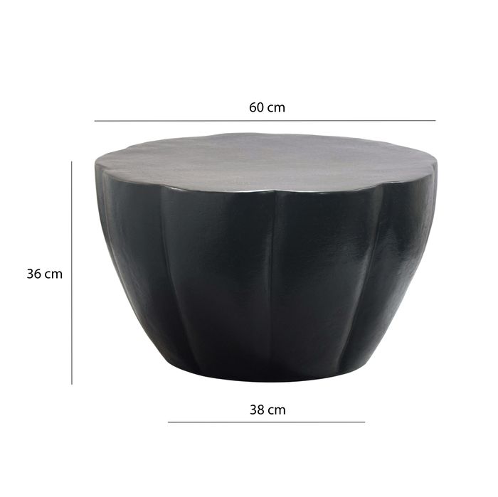 Couchtisch Aluminium 60cm Wohnzimmertisch Rund Sofatisch Beistelltisch Metall – Maßzeichnung