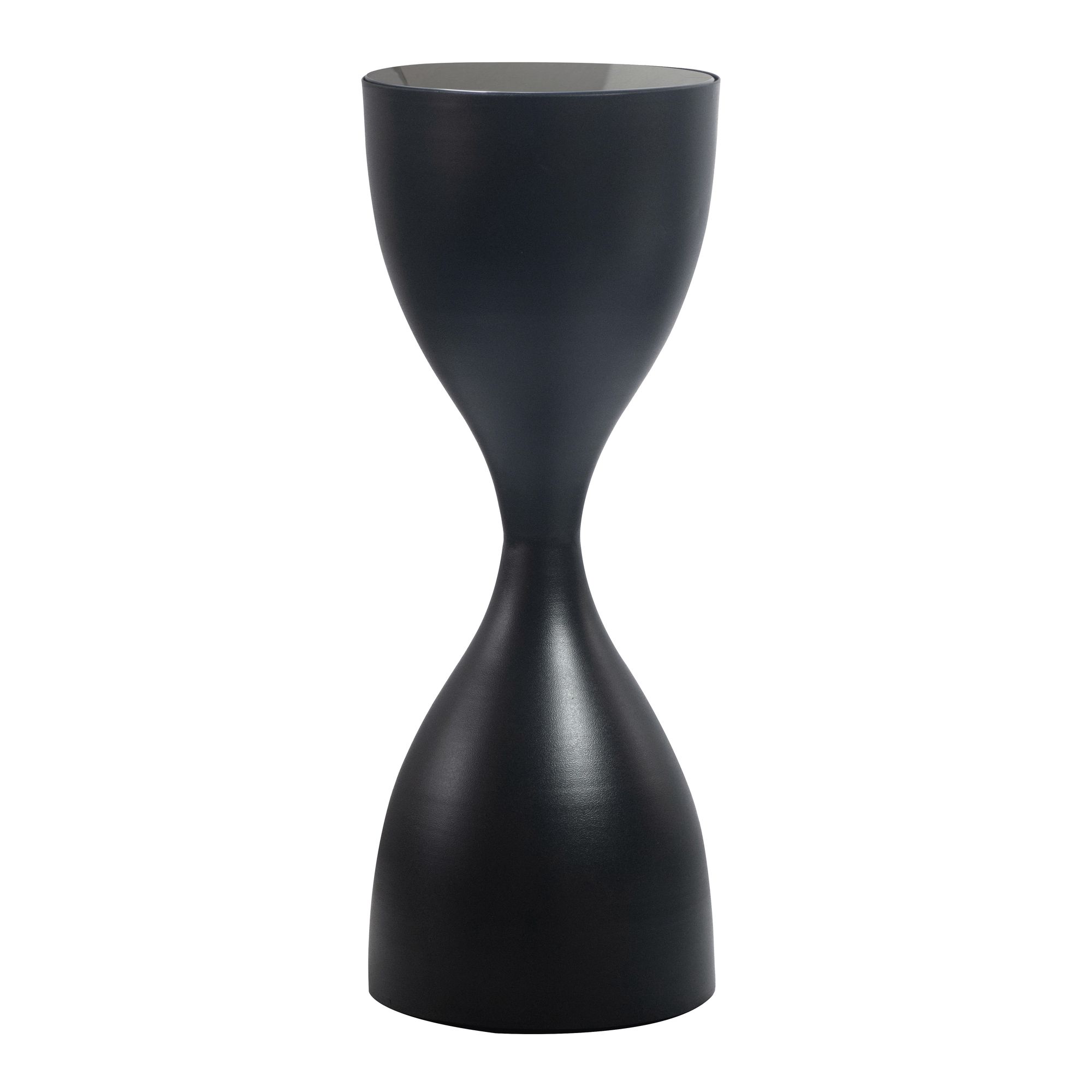 FineBuy Beistelltisch Schwarz 23cm Metall Glas Rund - Design Anstelltisch Eisen - Moderner Wohnzimmertisch Abstelltisch - Edler Couchtisch Wohnzimmer Handmade