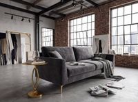Beistelltisch Alu Gold 44cm Rund Wohnzimmertisch Couchtisch Anstelltisch Metall – Ansicht 2