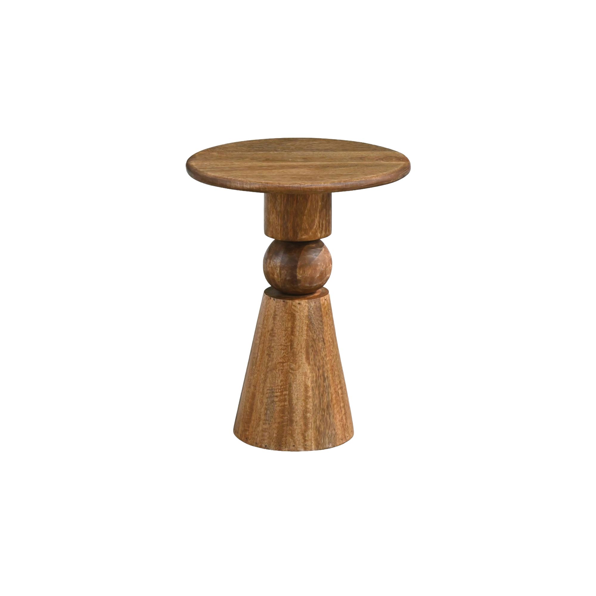 FineBuy Beistelltisch Mango Massivholz Braun 35cm - Design Anstelltisch Holz - Runder Wohnzimmertisch Massiv - Loungetisch Couchtisch Natur Handmade