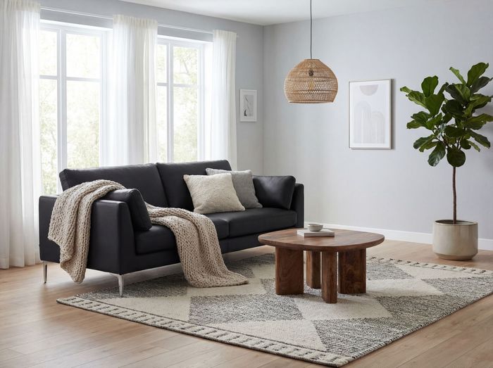 FineBuy Couchtisch Mango Massivholz 60cm quadratisch - Handgefertigter Wohnzimmertisch aus Echtholz mit abgerundeten Kanten im modernen Design Handmade