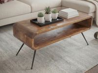Couchtisch Mango Massivholz 105cm Wohnzimmertisch Sofatisch Beistelltisch Ablage – Ansicht 4