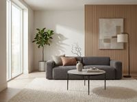 Couchtisch 70cm mit Marmor Platte weiß Wohnzimmertisch Beistelltisch Metall rund – Ansicht 2