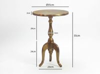 Beistelltisch Gold 35cm Aluminium Metall Wohnzimmertisch Couchtisch Alu Rund – Ansicht 3