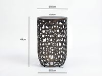 Beistelltisch 30cm schwarz Glas Aluminium Wohnzimmertisch Couchtisch Metall Rund – Ansicht 3
