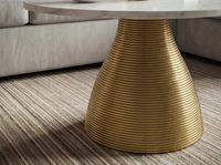 Couchtisch 60cm mit Marmor Platte Wohnzimmertisch Beistelltisch Metall Alu Rund – Ansicht 5