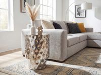 Beistelltisch 36cm Sofatisch Wohnzimmertisch Design Couchtisch Metall Alu Rund – Ansicht 2