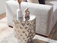 Beistelltisch 36cm Sofatisch Wohnzimmertisch Design Couchtisch Metall Alu Rund – Ansicht 5