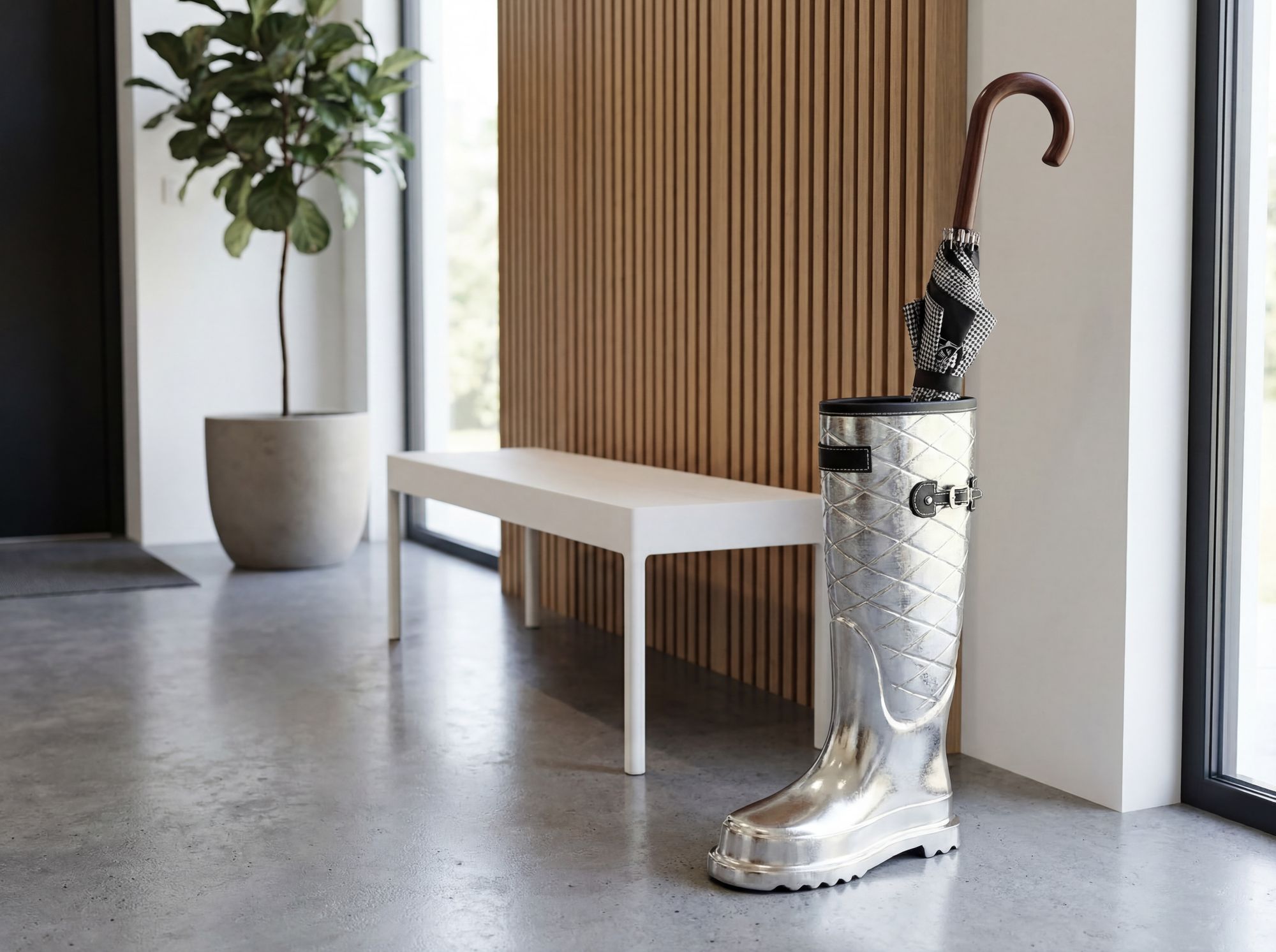 Schirmständer Silber 44cm Regenschirmständer Schirmhalter Schirmaufbewahrung – Ansicht 2