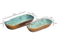Dekoschale 2er Set Aluminium Gold Schale Tischdeko Metall Wohnaccessoire Deko – Ansicht 3