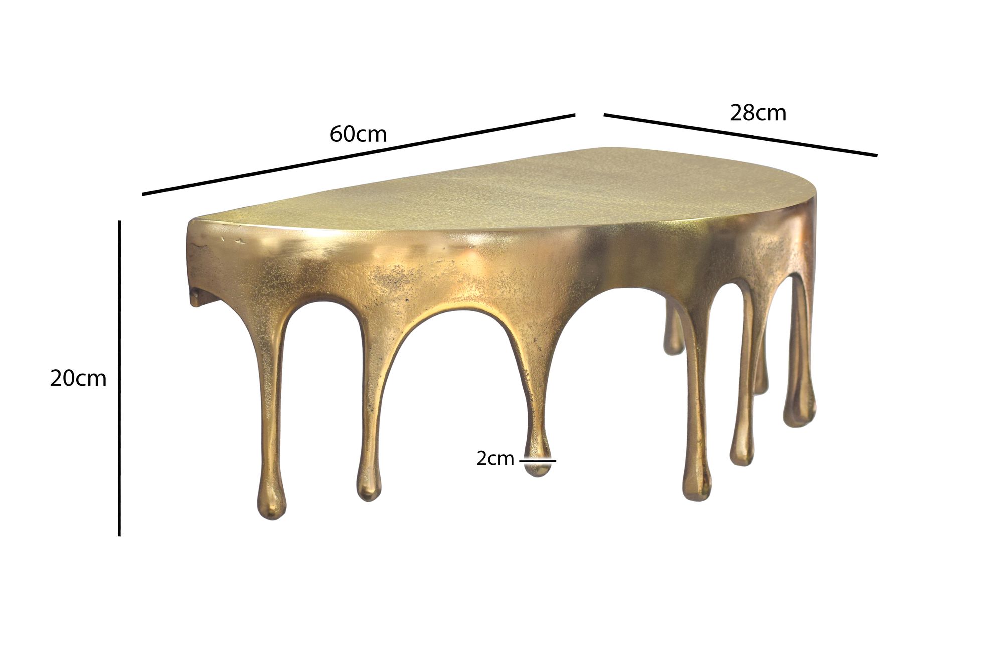 Wandregal Aluminium Gold Tropfen Optik Hängeregal Schweberegal Wandboard Drops – Ansicht 3