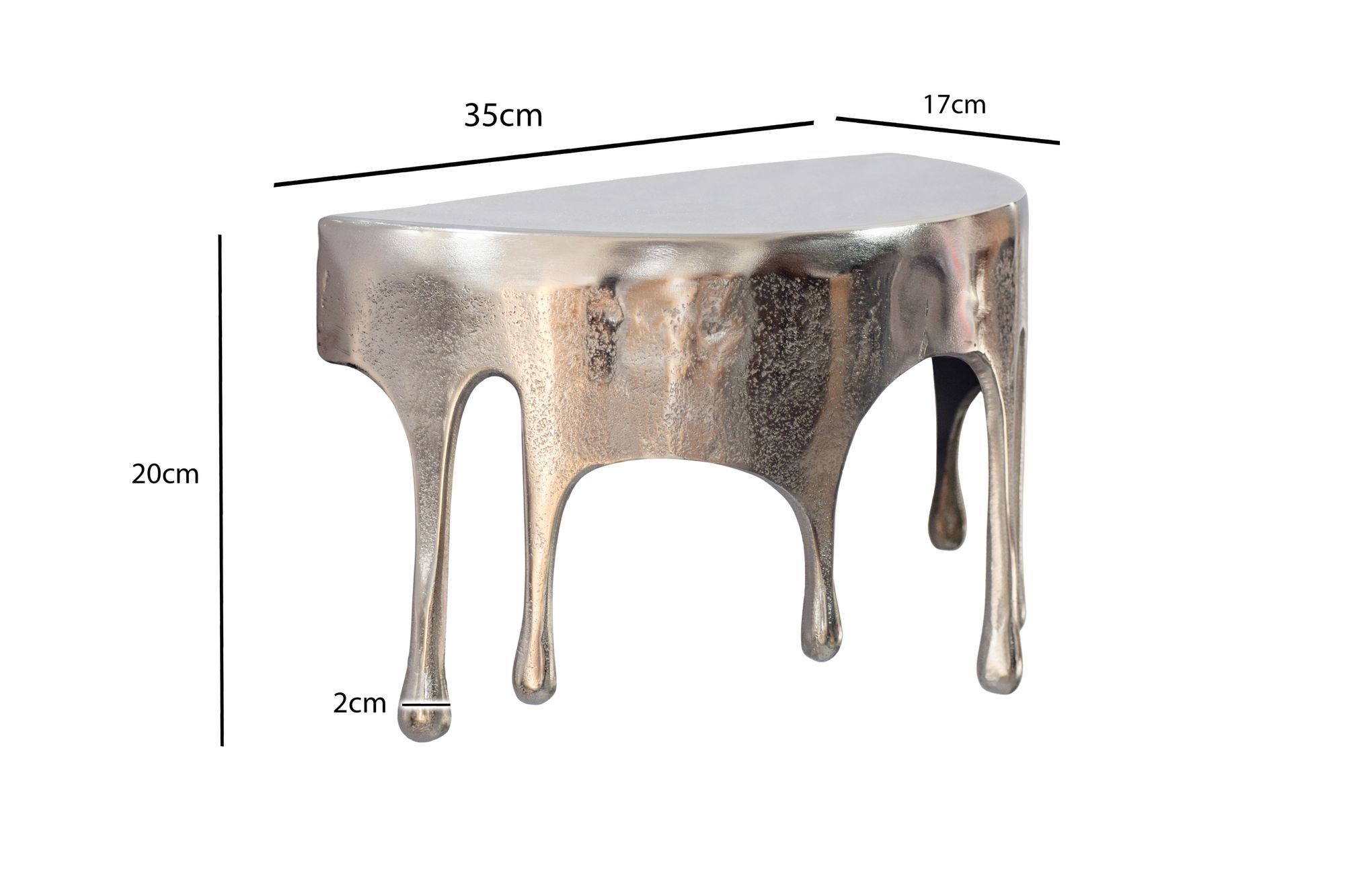 Wandregal Aluminium Silber Tropfen Optik Hängeregal Schweberegal Wandboard Drops – Ansicht 3