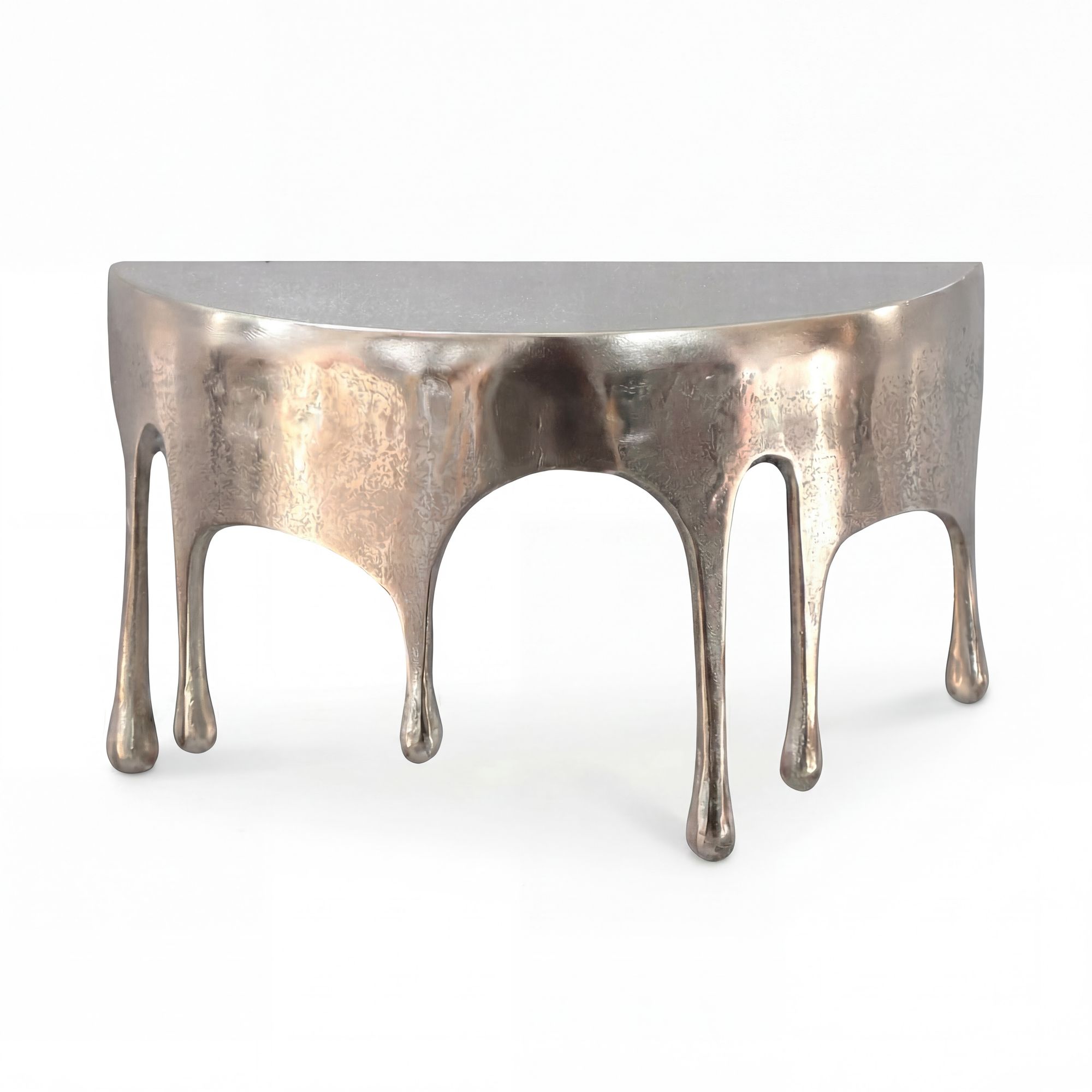 FineBuy Wandregal Aluminium Silber Tropfen Optik - Ausgefallenes Hängeregal Metall - Design Drops Schweberegal Alu - Modernes Wandboard Dekoregal Handmade