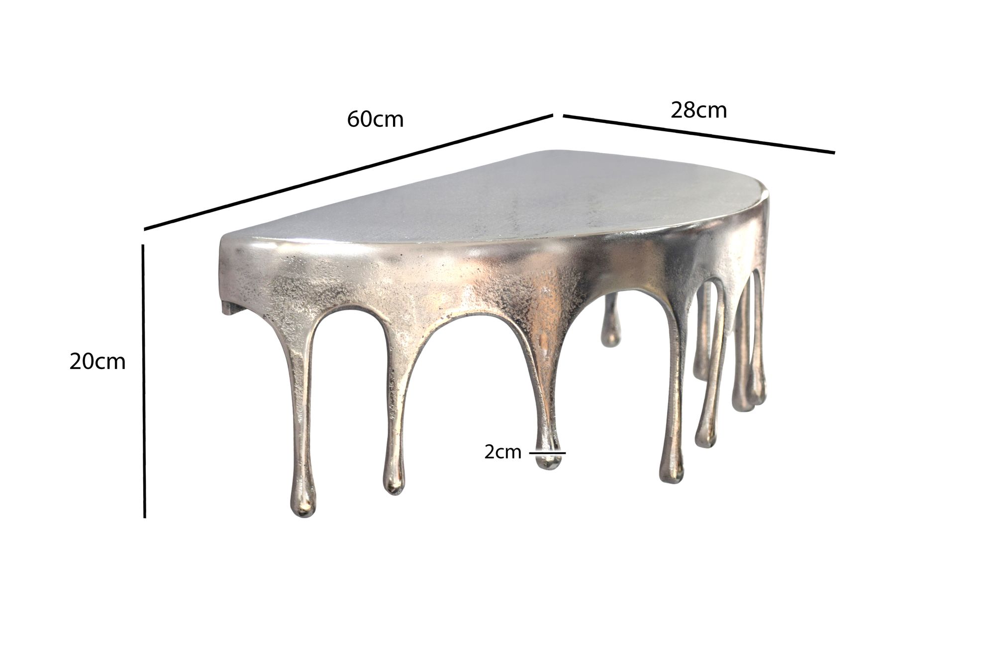 Wandregal Aluminium Silber Tropfen Optik Hängeregal Schweberegal Wandboard Drops – Ansicht 3