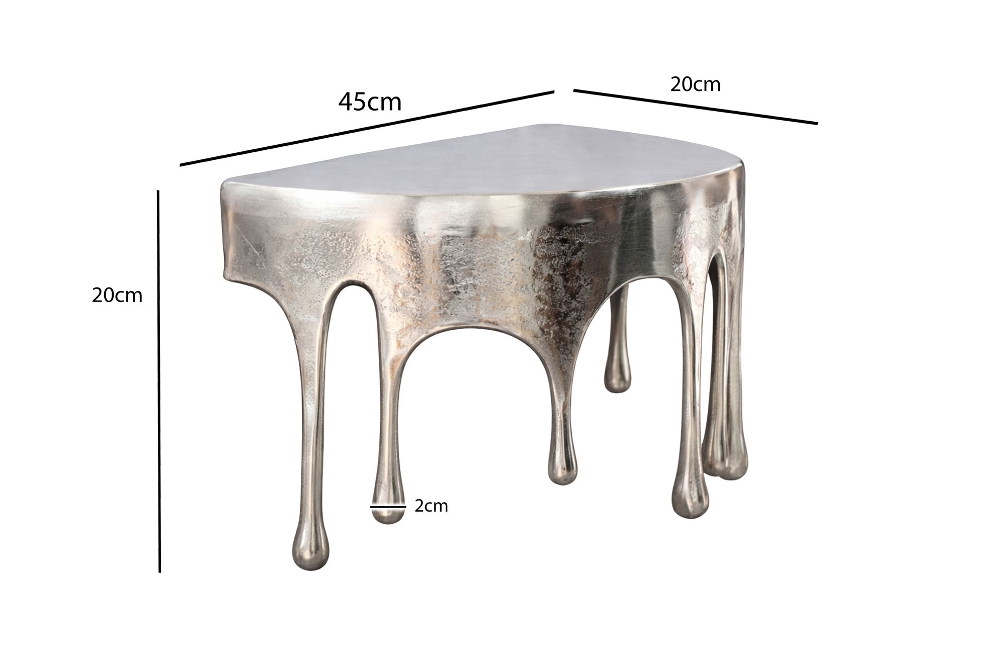 Wandregal Aluminium Silber Tropfen Optik Hängeregal Schweberegal Wandboard Drops – Ansicht 3