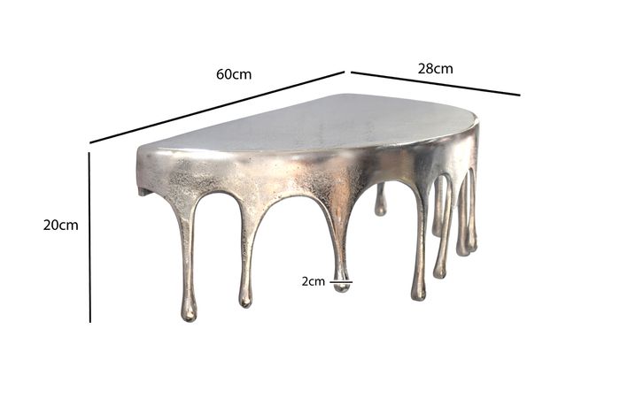 Wandregal Aluminium Silber Tropfen Optik Hängeregal Schweberegal Wandboard Drops – Maßzeichnung