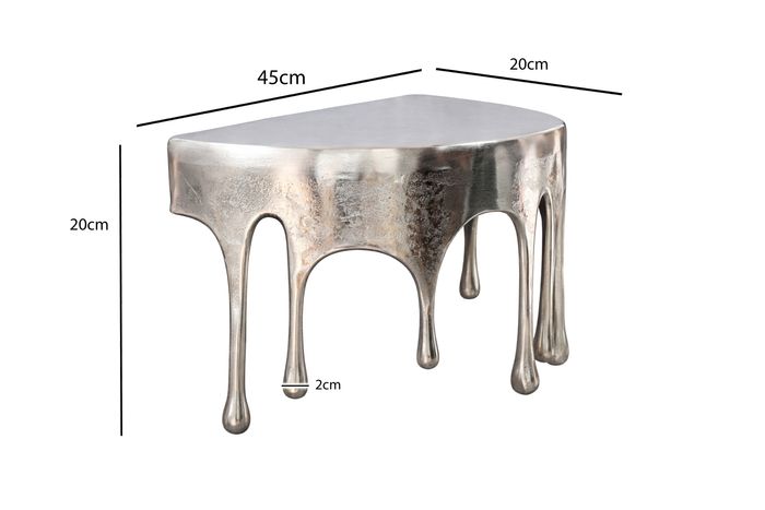 Wandregal Aluminium Silber Tropfen Optik Hängeregal Schweberegal Wandboard Drops – Maßzeichnung