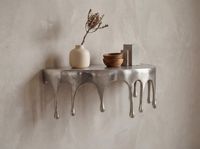 Wandregal Aluminium Silber Tropfen Optik Hängeregal Schweberegal Wandboard Drops – Ansicht 2