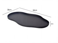 Dekotablett Metall 66cm Schwarz Dekoteller Tablett Organisch Tischdeko Standdeko – Ansicht 3
