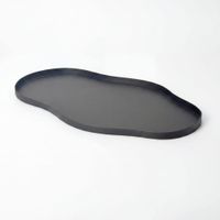 Dekotablett Metall 66cm Schwarz Dekoteller Tablett Organisch Tischdeko Standdeko – Ansicht 6