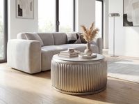 Couchtisch Metall Rund 60cm Wohnzimmertisch mit Stauraum Sofatisch Beistelltisch – Ansicht 2