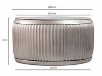 Couchtisch Metall Rund 60cm Wohnzimmertisch mit Stauraum Sofatisch Beistelltisch – Ansicht 3